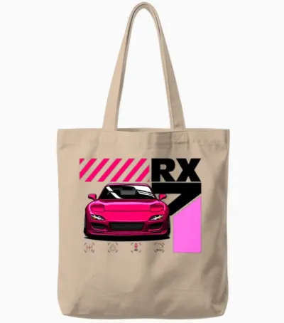 Mazda Rx7 Front Pink Tote Bags - Natural