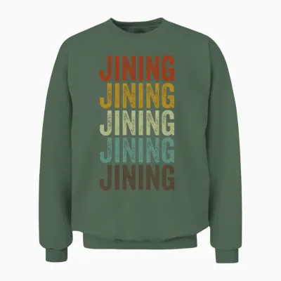 Jining China Retro Vintage Unisex Sweatshirt - Military Green