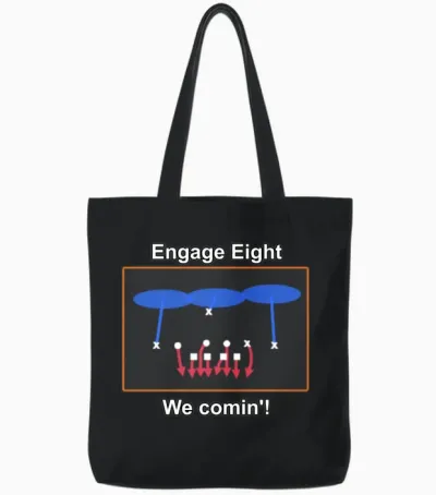 Engage Eight - We Comin (football) Tote Bags - Black