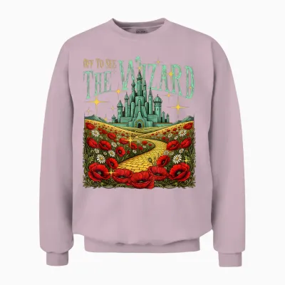 Yellow Brick Road We’re off Wizard Unisex Sweatshirt - Light Pink