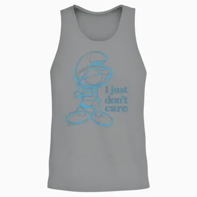 Smurfs Design with Quote I Just Don’t Care Unisex Tank Top - Sport Grey