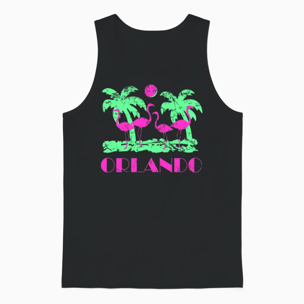 Retro Orlando Florida Unisex Tank Top - Black