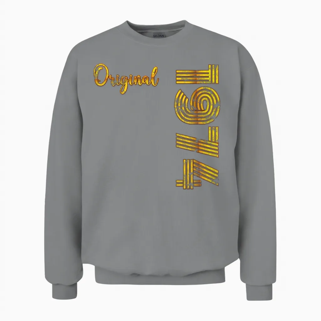 1974 Birthday Unisex Sweatshirt in Sport Grey