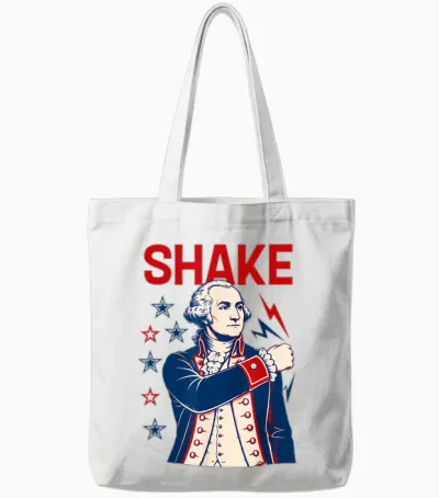 Funny Shake and Bake 4th of July Couple Matching Tote Bags - White