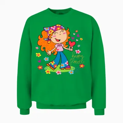 Funny Hippie Girl Unisex Sweatshirt - Irish Green