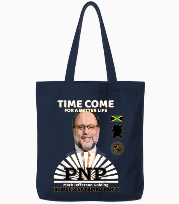 Mark Golding Jamaica's People's National Party Pnp Supporter Tote Bags in Navy