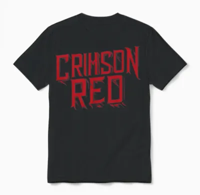 Crimson Red Unisex T-Shirt - Black