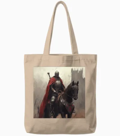 Knight on Horse Tote Bags - Natural