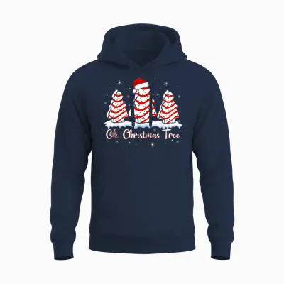 Groovy Oh Christmas Tree Cakes Debbie Beckey Jen Cake Lovers Unisex Hoodie - Navy