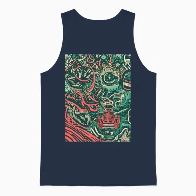 60s Retro Style Unisex Tank Top - Navy