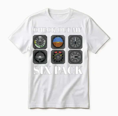 Funny Pilot Six Pack Aviation Flight Simulation Unisex T-Shirt - White