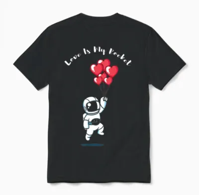 Astronaut Valentine Quote Hearts Day Valentines Unisex T-Shirt - Black