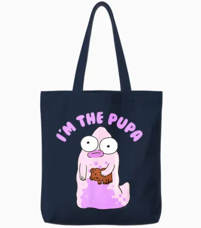 Solar Opposites I'm the Pupa Portrait Funny Cartoon Tote Bags - Navy