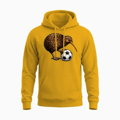 Lustiger Kiwi-Vogel Mit Fußball Neuseeland Fan Design Unisex Hoodie - Gold
