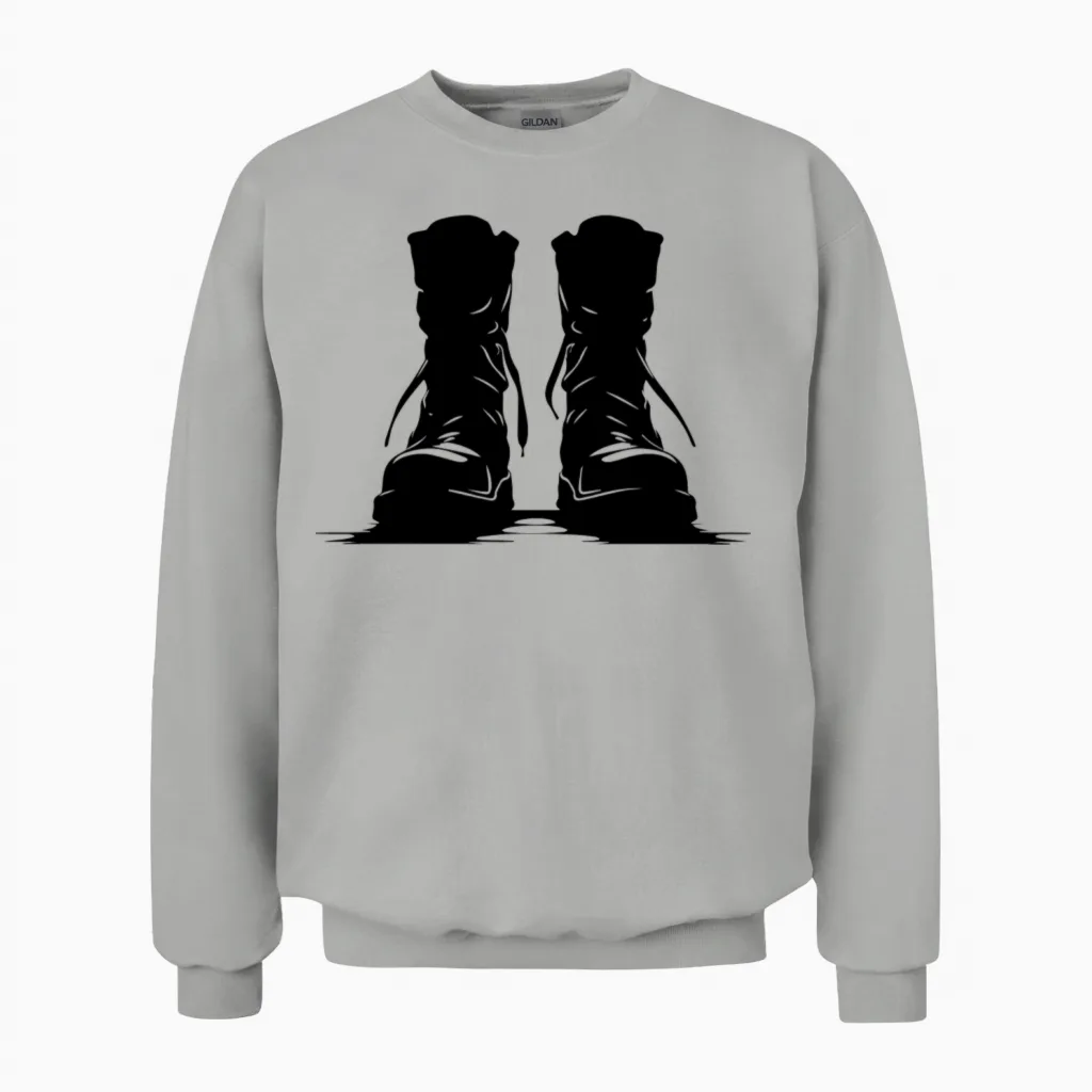Combat Boots, Hiking Boots - & Outdoors Unisex Sweatshirt in Ash