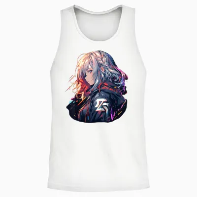 Manga Anime ästhetische Cyberpunk Techwear Harajuku Unisex Tank Top - White