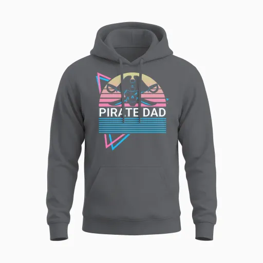 Pirate Dad Retro Unisex Hoodie - Charcoal