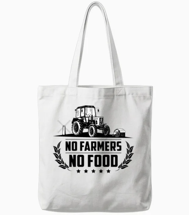 No Farmers No Food - Farm & Country Tote Bags in White