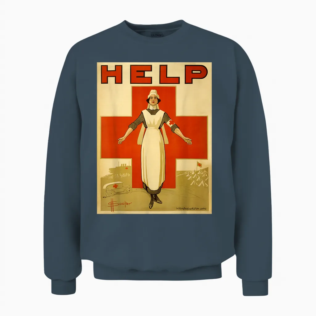 Vintage Poster - Rotes Kreuz Retro Unisex Sweatshirt in Dark Heather