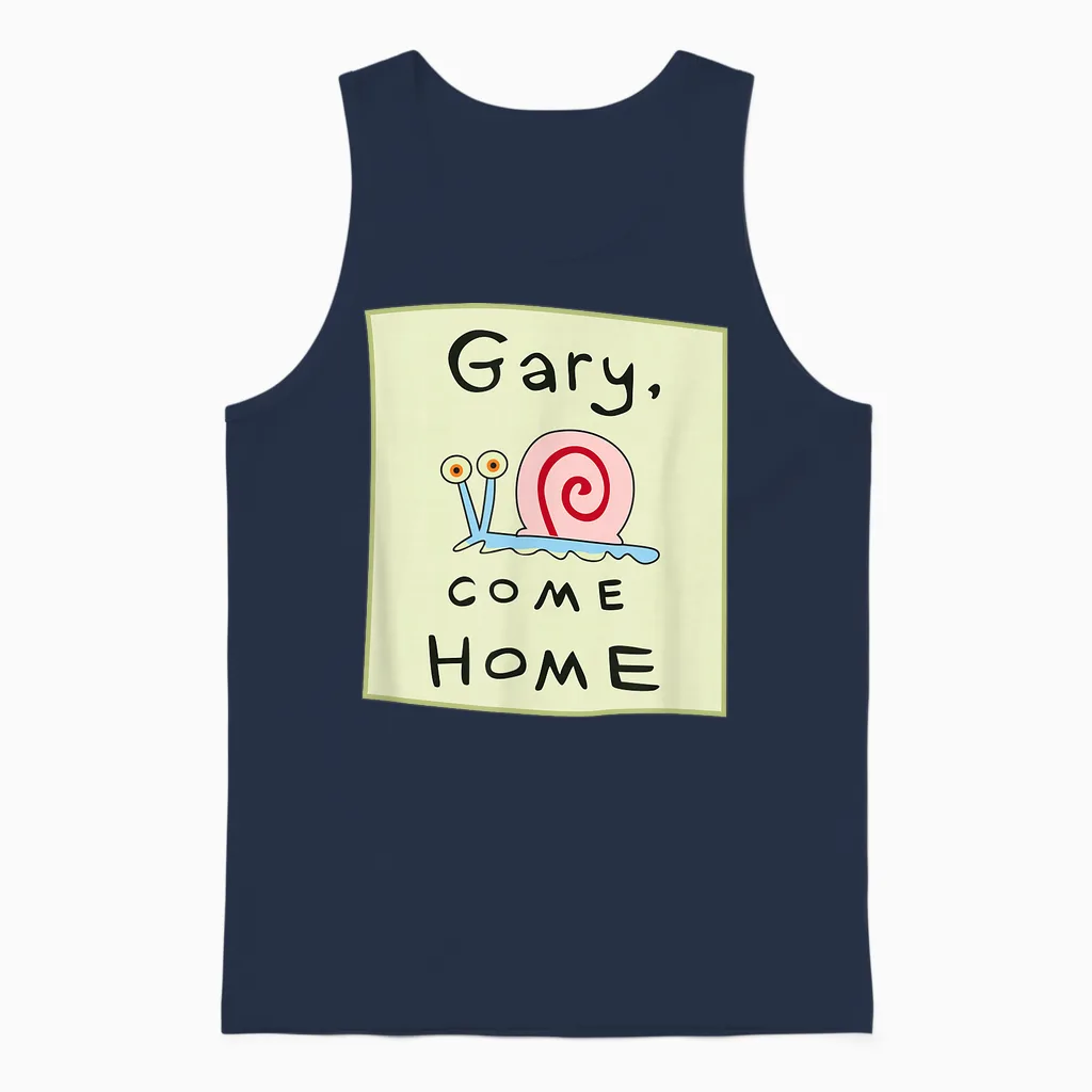 Gary the Snail - Come Home Unisex Tank Top in Navy
