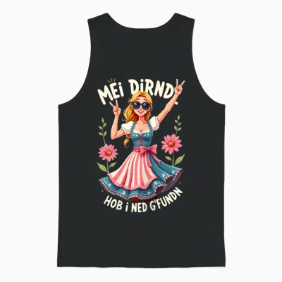 Damen Damen Trachtenshirt Ersatz-Dirndl Outfit Wäsche Oktoberfest Unisex Tank Top - Black