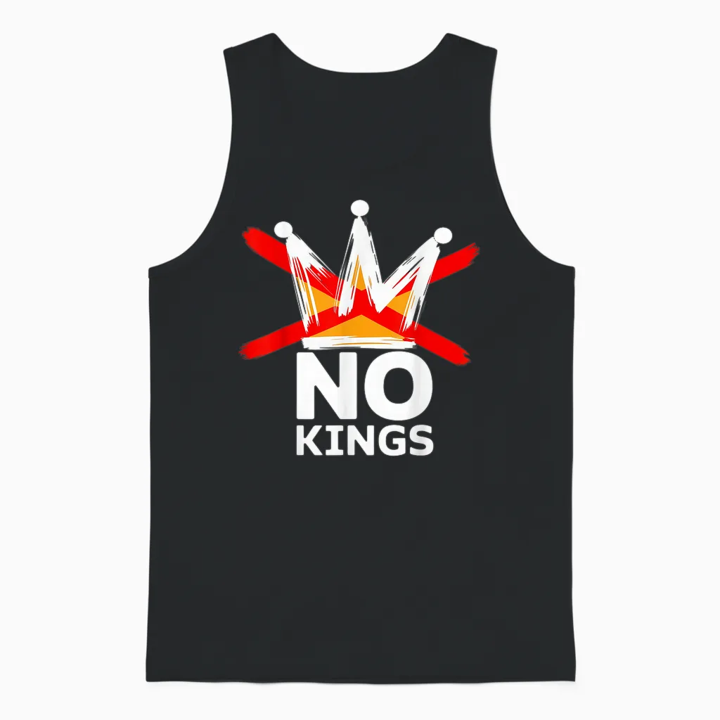 No Kings October 18 No Kings Day Unisex Tank Top in Black
