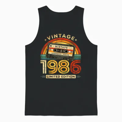 40 Geburtstag Mann Retro Vintage Limited Edition Deko Lustig Unisex Tank Top - Black