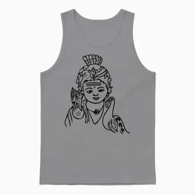 Murugan, Kartikeya Hindu God Temple Pooja T-Shirt, White, S Unisex Tank Top - Sport Grey