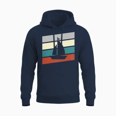 Sailing Retro Unisex Hoodie - Navy