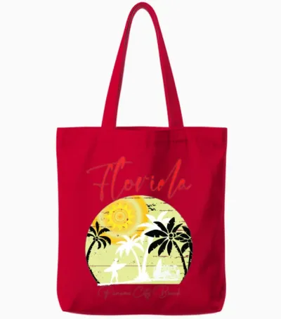 Florida Panama City Beach Tote Bags - Red