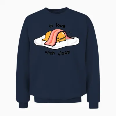 Gudetama in Love with Sleep Unisex Sweatshirt - Navy