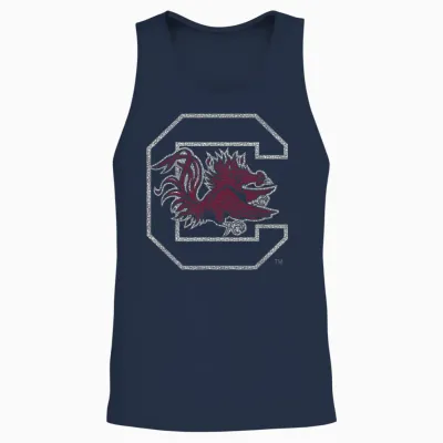 South Carolina Gamecocks Vintage Icon Black Unisex Tank Top - Navy