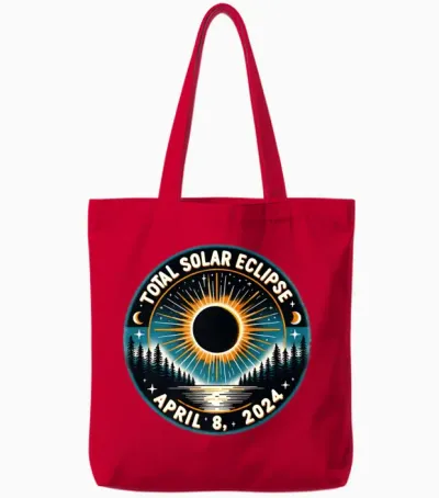 Solar Eclipse Astronomy Vintage 2024 Solar Eclipse Tote Bags - Red
