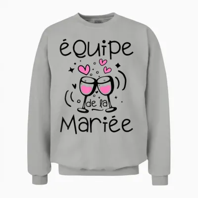 Team Bride Evjf Bride Team T-Shirt, White, S Unisex Sweatshirt - Ash