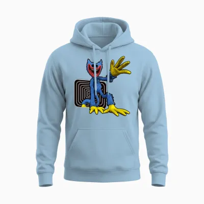 Kinder Poppy Playtime Nightmare Huggy Wuggy Von Deep Sleep Unisex Hoodie - Light Blue
