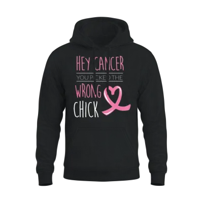Breast Cancer Picked the Wrong Chick Unisex Hoodie - Black