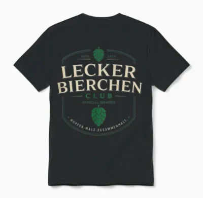 Lecker Bierchen Club (backprint) Unisex T-Shirt - Black