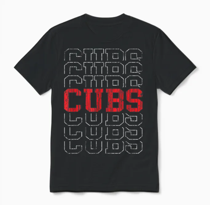 Vintage Cubs Gifts for Men Women Boys Girls Unisex T-Shirt in Black