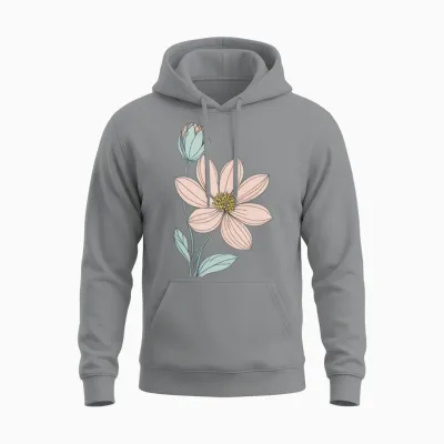 Soft Flower Unisex Hoodie - Sport Grey