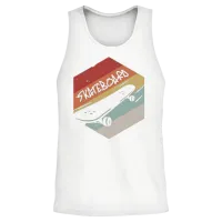 Retro Vintage Skateboard Unisex Tank Top - White – 2
