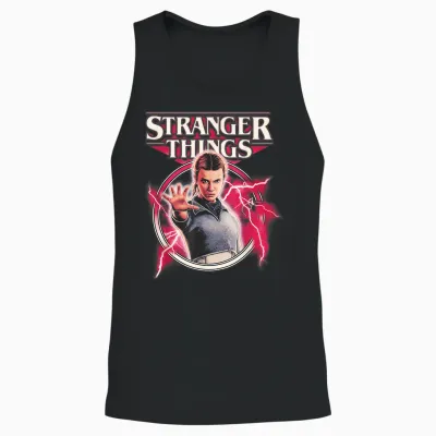 Stranger Things Eleven Lightning Unisex Tank Top - Black