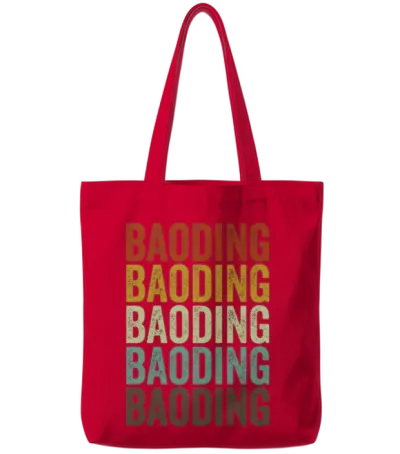 Baoding China Retro Vintage Tote Bags - Red