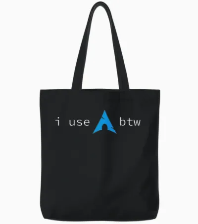 I Use Arch, Btw T-Shirt, Black, S Tote Bags - Black