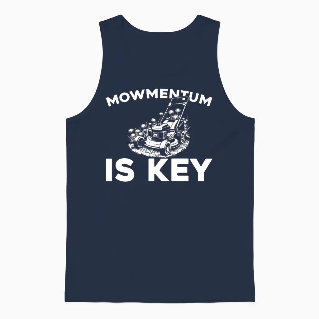 Lawn Mower Lawn Mowing Unisex Tank Top in Navy