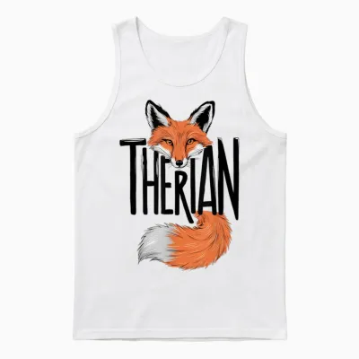 Mask Therian Fox T-Shirt, White, S Unisex Tank Top - White