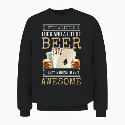 Cards Gambling Poker Face Unisex Sweatshirt - Black