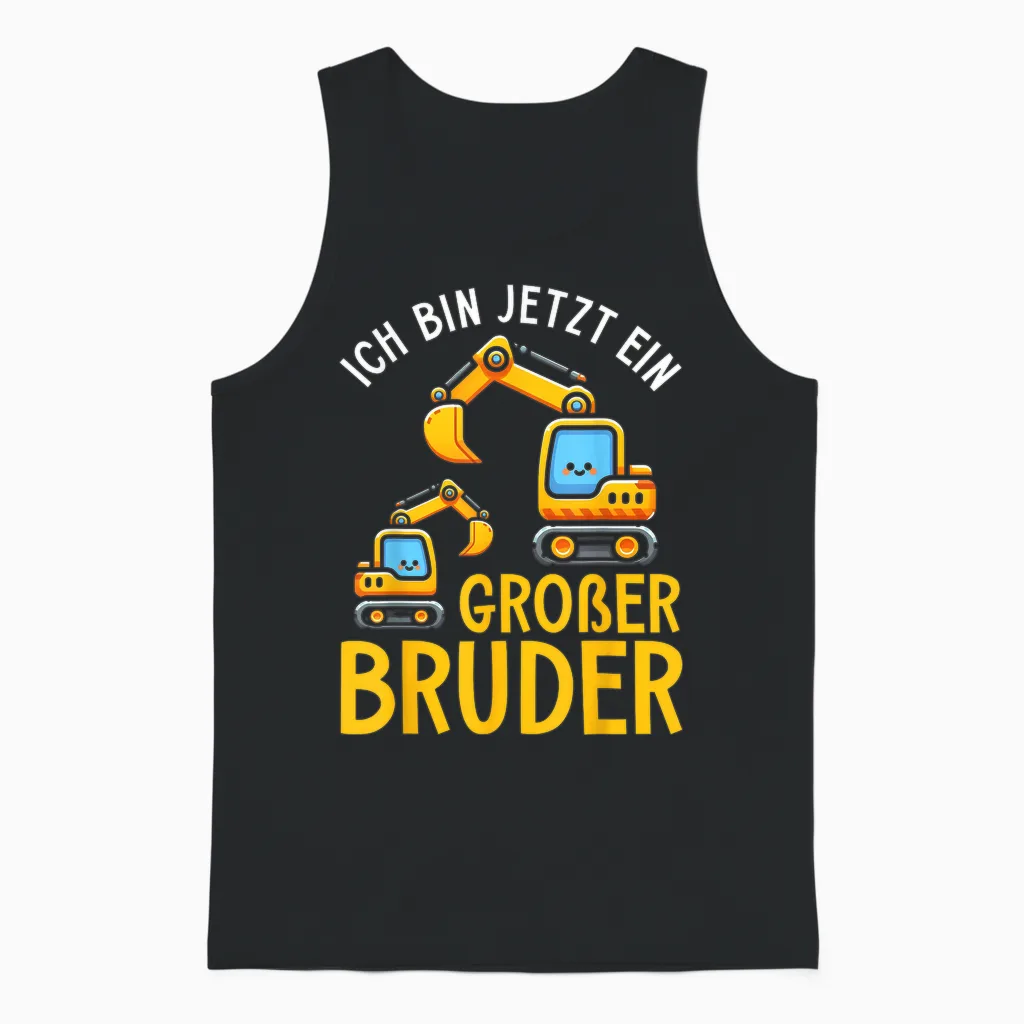 Ich Bin Jetzt Ein Großer Bruder Bagger älteres Geschwister Unisex Tank Top in Black