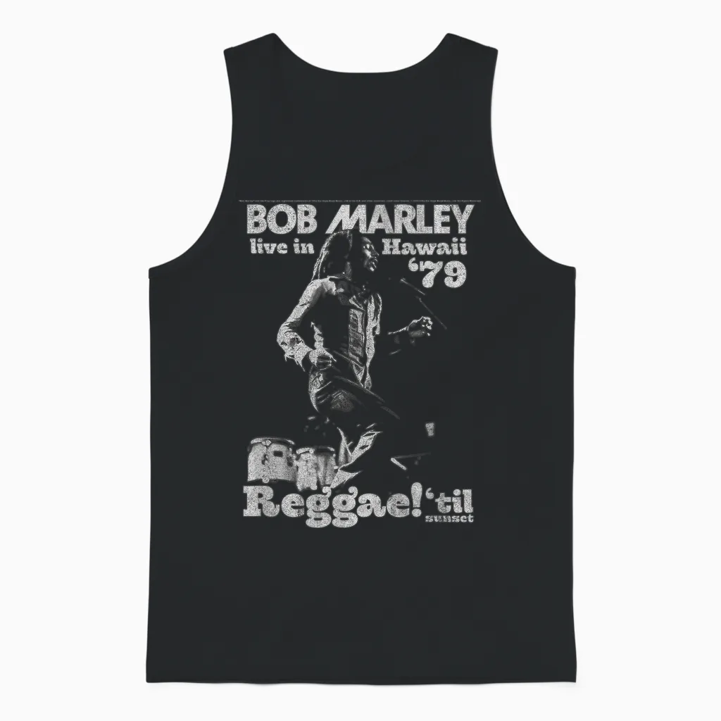 Bob Marley Live in Hawaii 78 Classic Reggae Music Unisex Tank Top in Black