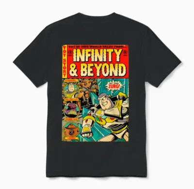 Disney Pixar Toy Story Buzz Lightyear Retro Comic Book Unisex T-Shirt - Black