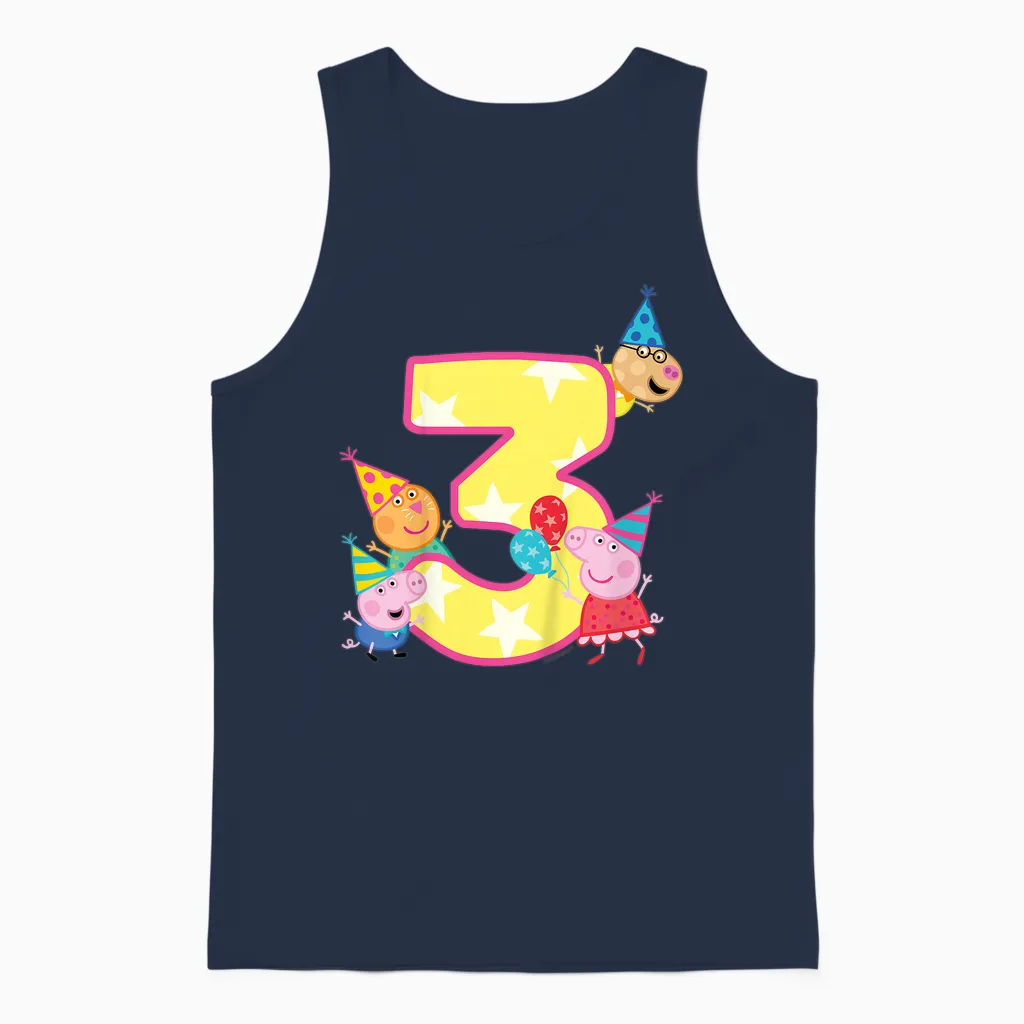 Peppa Pig Crew 3 Geburtstag Farm & Country Gift Unisex Tank Top in Navy
